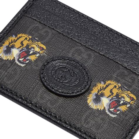 gucci tiger card holder black.